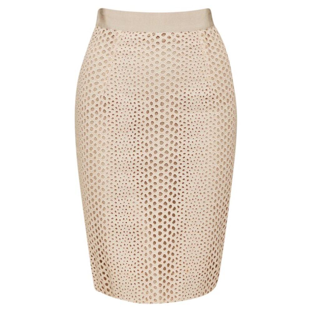 Giambattista Valli eyelet embroidered cotton pencil skirt